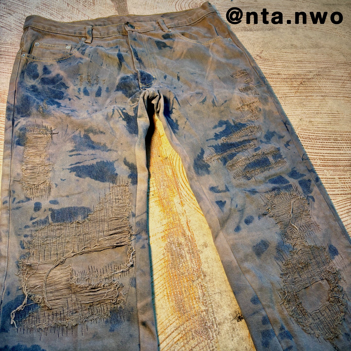 scabbed stone denim