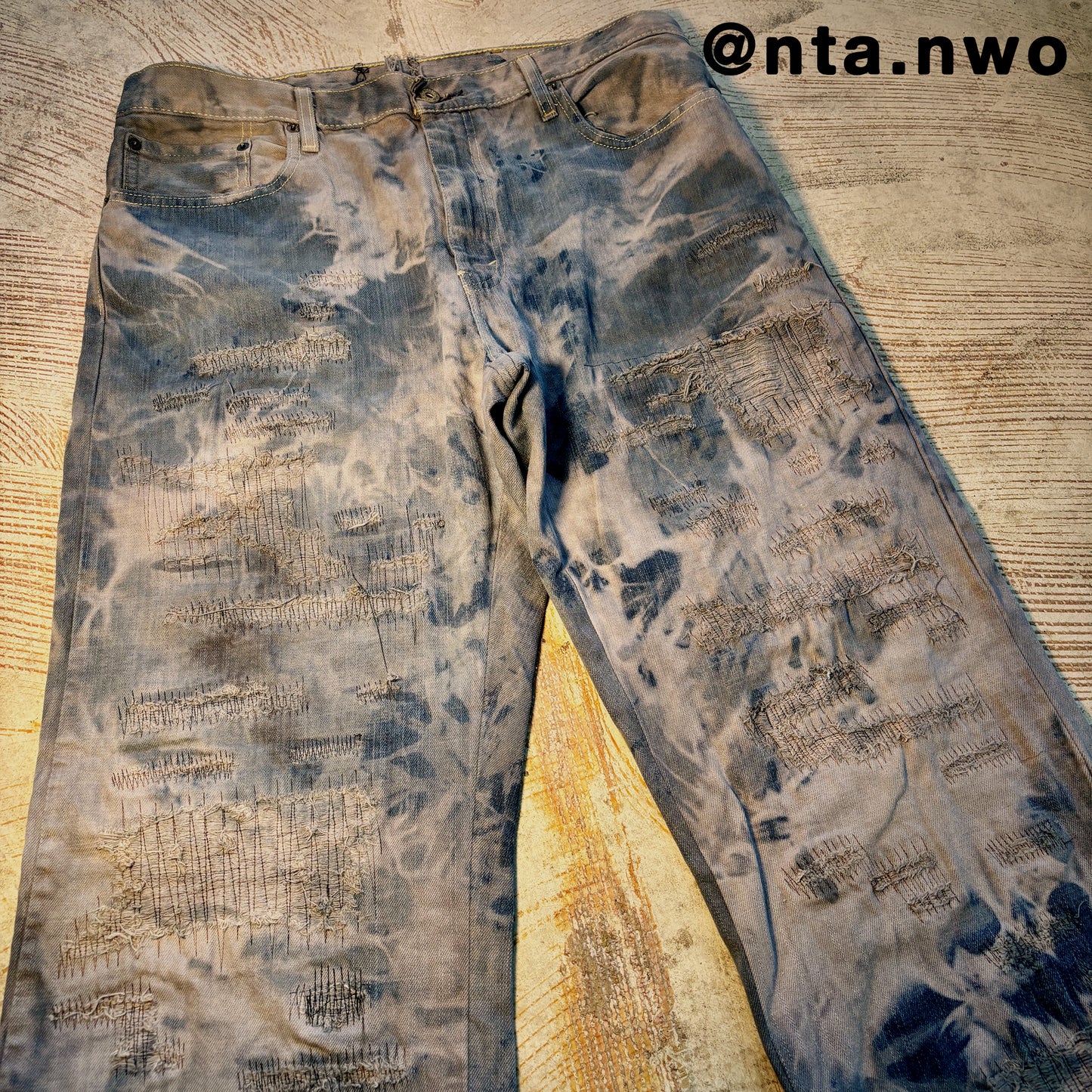 scarred stone denim