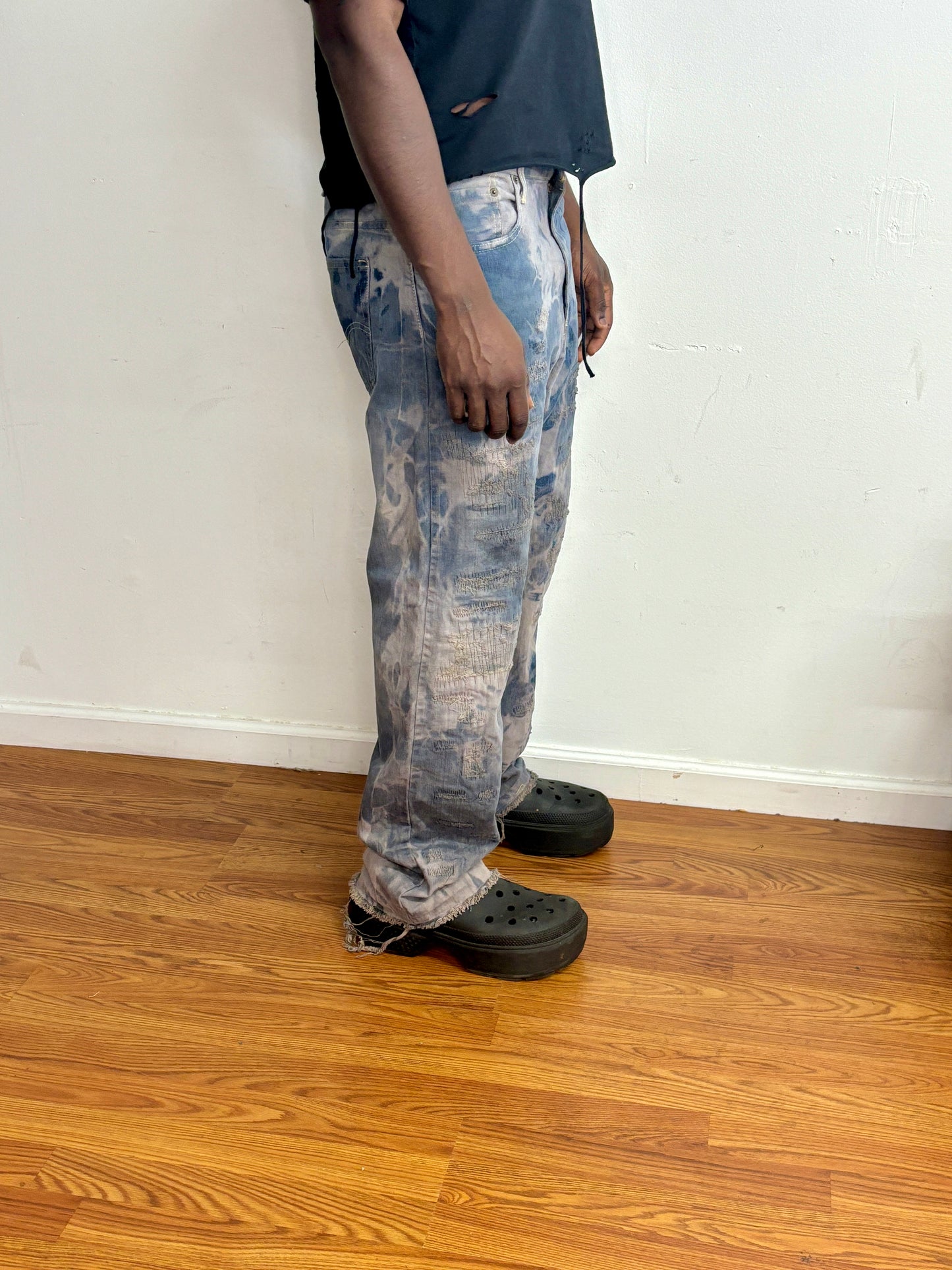 scarred stone denim