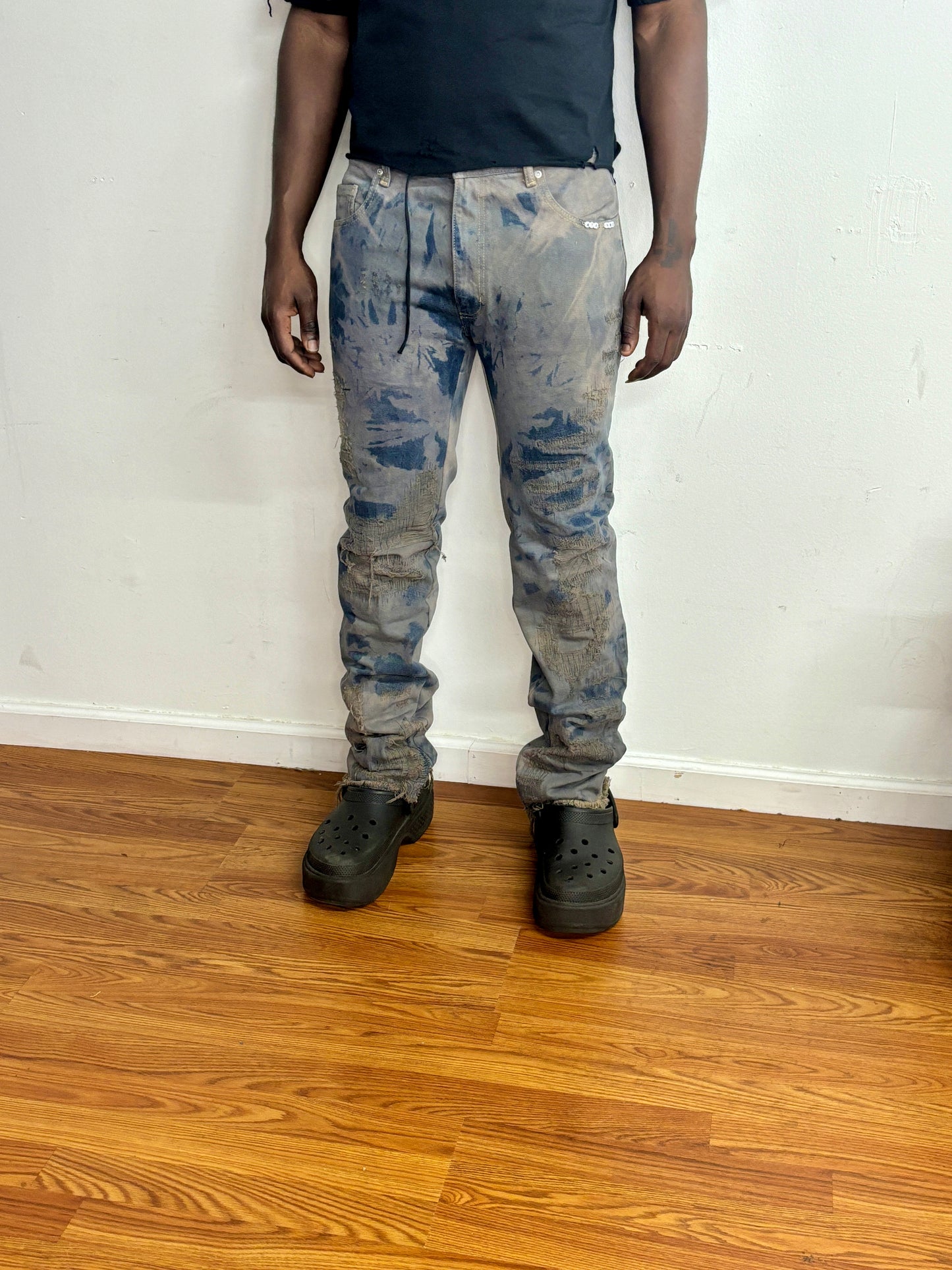 scabbed stone denim