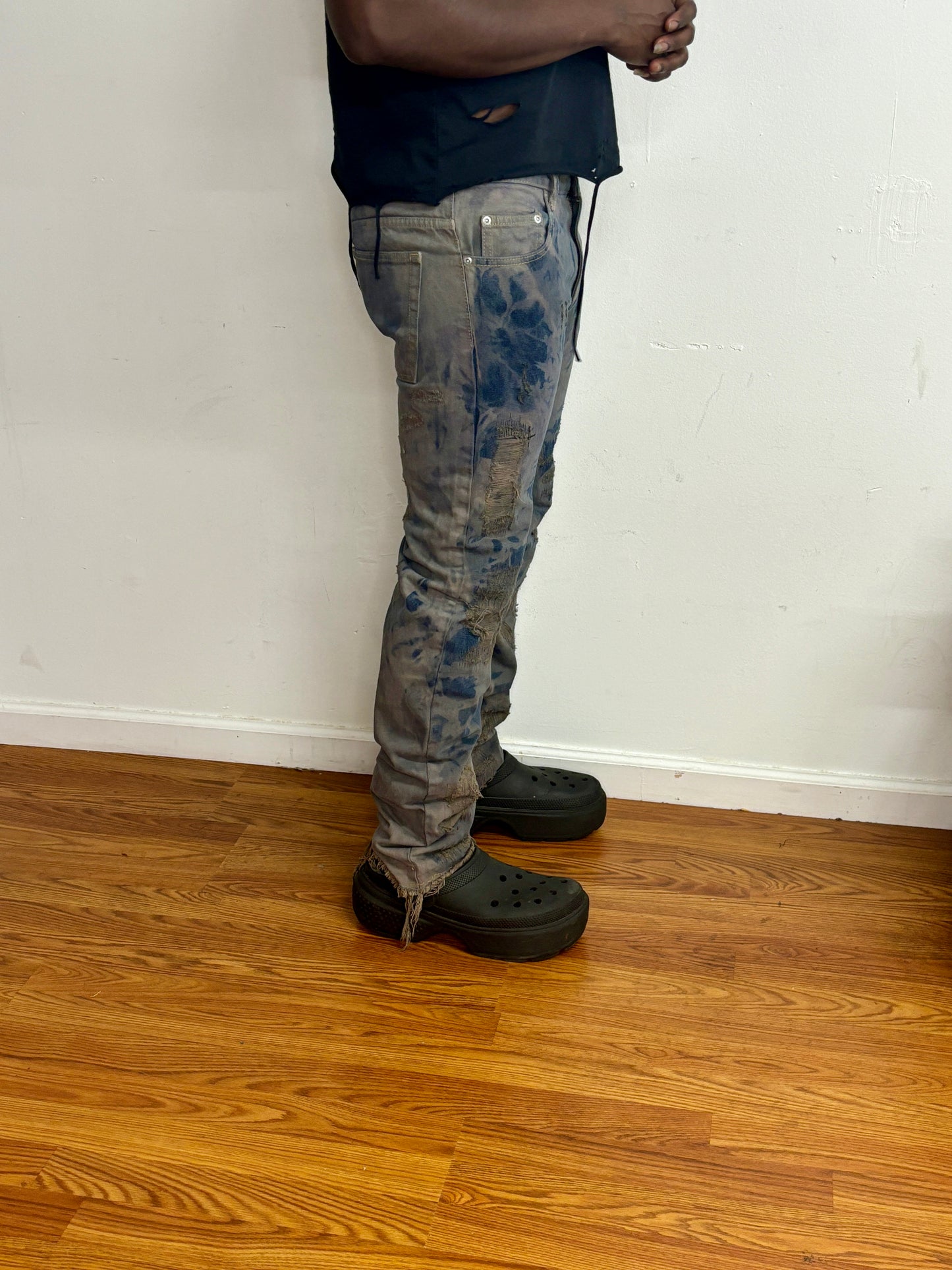 scabbed stone denim