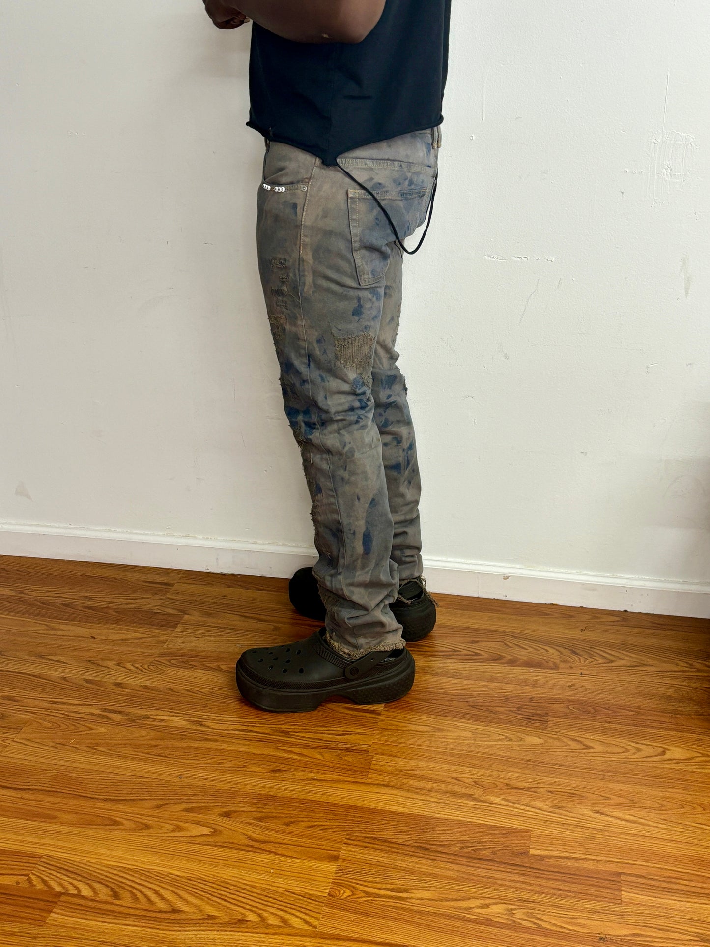 scabbed stone denim