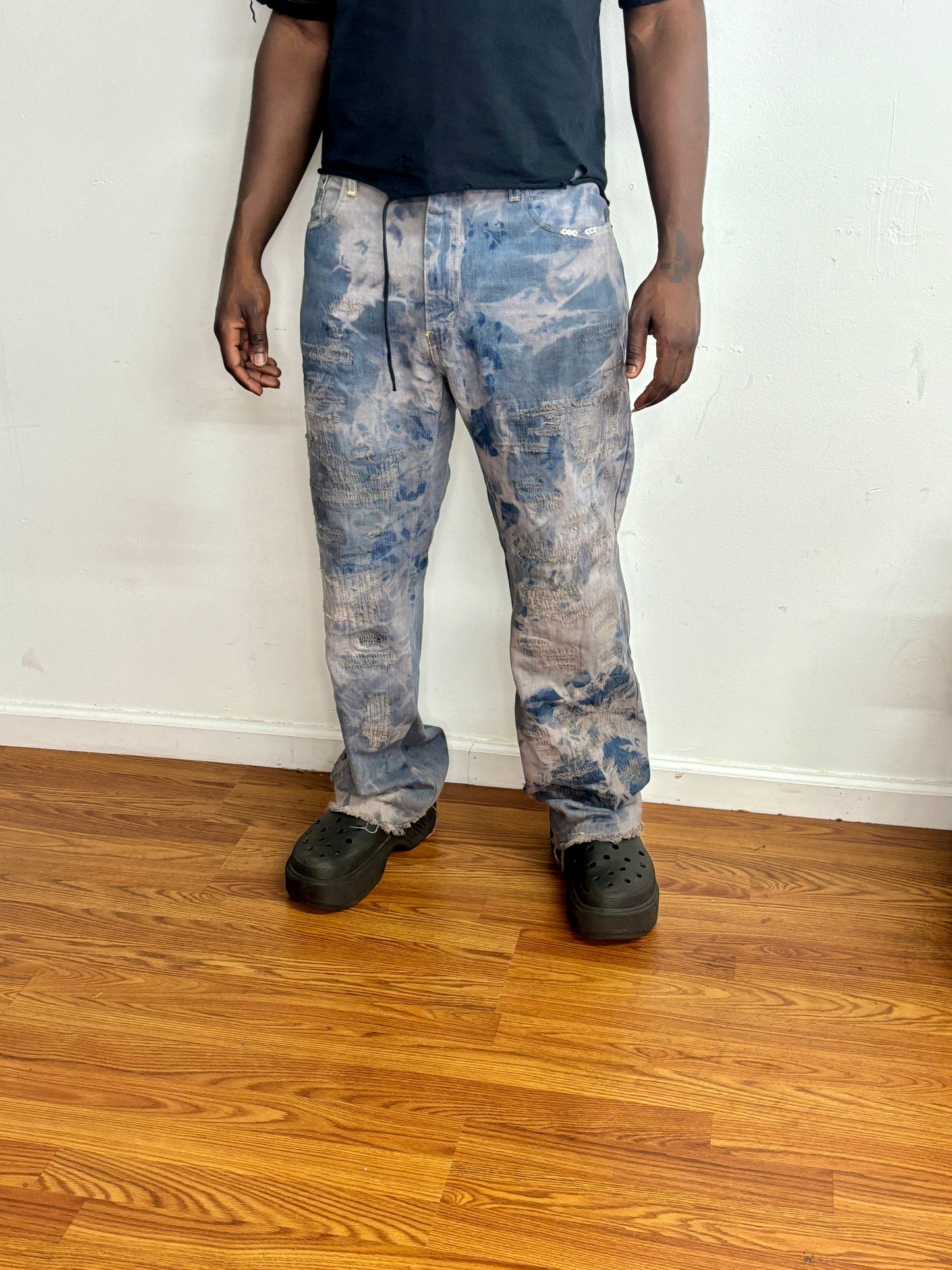 scarred stone denim